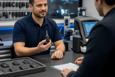 Chaveiro fabricando uma chave codificada em Brusque.